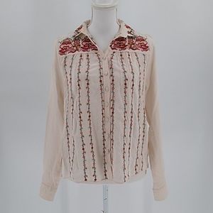 Akemi + Kin Floral Embroidered Button-Down 4